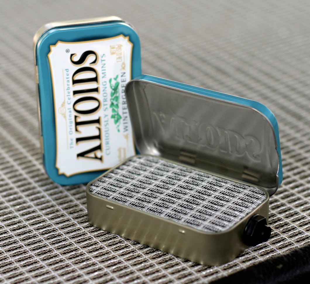 Portable Mint Tin Amp and Speaker for Electric Guitar- Altoids Blue/Blackface handmade gifts for musicians